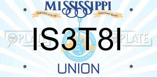 IS3T8I Mississippi License Plate