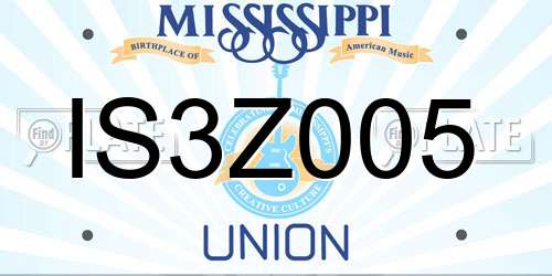 IS3Z005 Mississippi License Plate