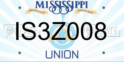 IS3Z008 Mississippi License Plate