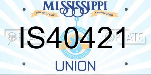 IS40421 Mississippi License Plate