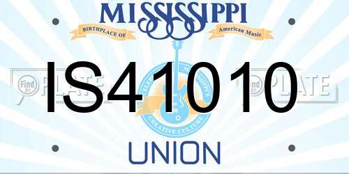 IS41010 Mississippi License Plate