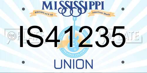 IS41235 Mississippi License Plate