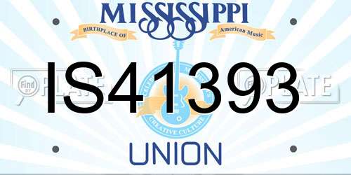 IS41393 Mississippi License Plate