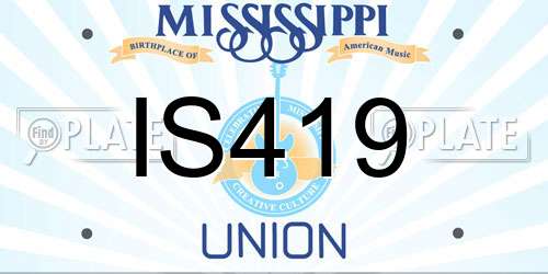 IS419 Mississippi License Plate