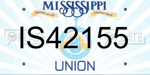 IS42155 Mississippi License Plate