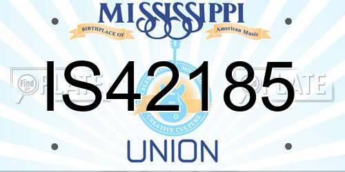 IS42185 Mississippi License Plate