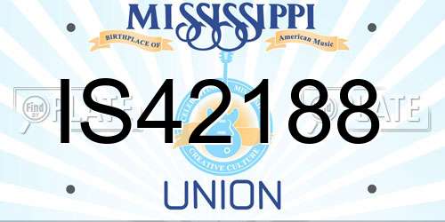IS42188 Mississippi License Plate