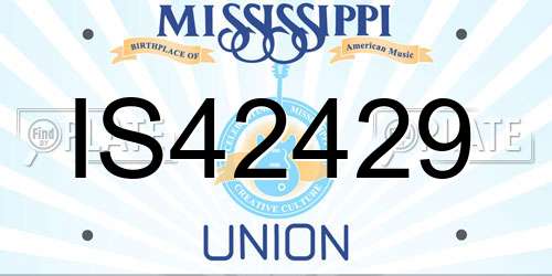 IS42429 Mississippi License Plate