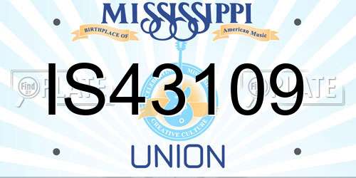 IS43109 Mississippi License Plate