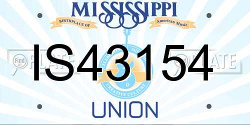 IS43154 Mississippi License Plate