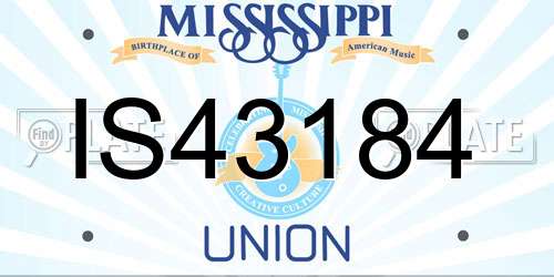 IS43184 Mississippi License Plate