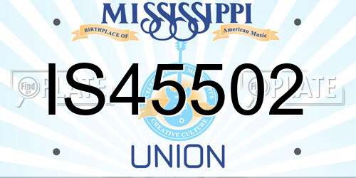 IS45502 Mississippi License Plate