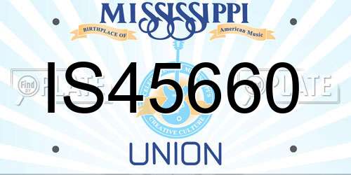 IS45660 Mississippi License Plate