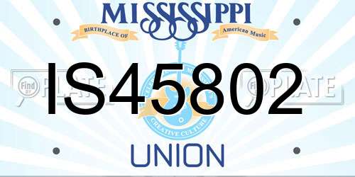 IS45802 Mississippi License Plate