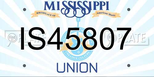 IS45807 Mississippi License Plate