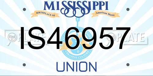 IS46957 Mississippi License Plate