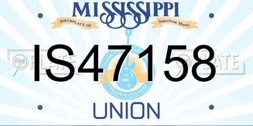 IS47158 Mississippi License Plate
