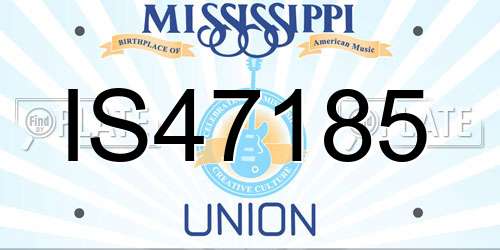 IS47185 Mississippi License Plate