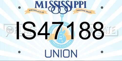 IS47188 Mississippi License Plate