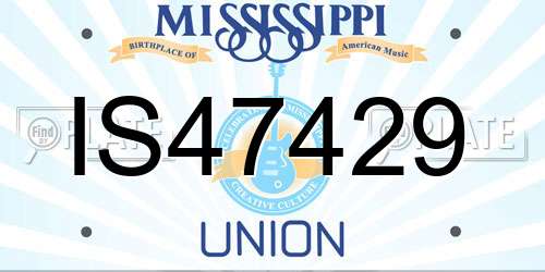 IS47429 Mississippi License Plate