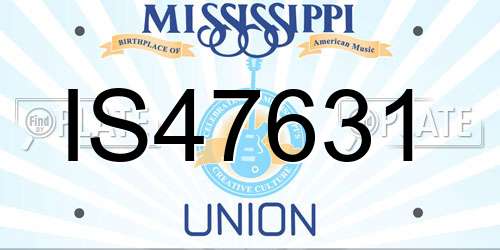 IS47631 Mississippi License Plate