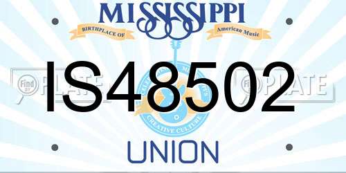 IS48502 Mississippi License Plate