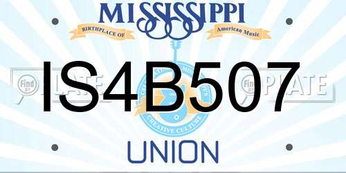 IS4B507 Mississippi License Plate