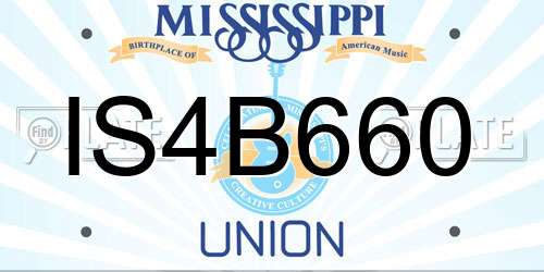 IS4B660 Mississippi License Plate