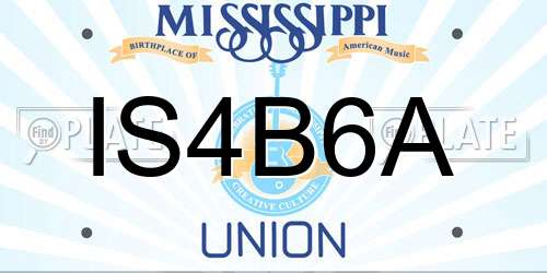 IS4B6A Mississippi License Plate