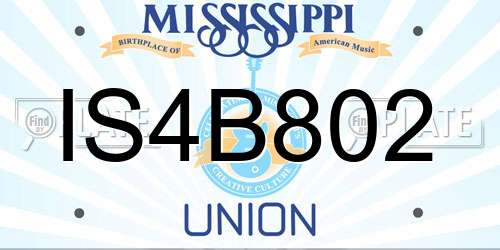 IS4B802 Mississippi License Plate