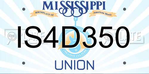 IS4D350 Mississippi License Plate