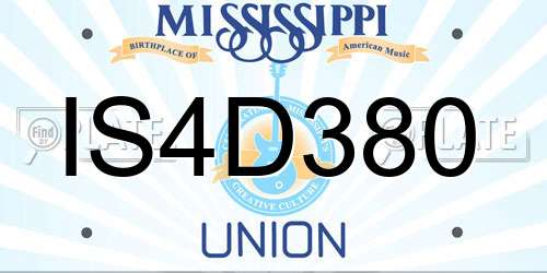 IS4D380 Mississippi License Plate