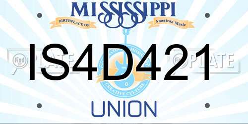 IS4D421 Mississippi License Plate