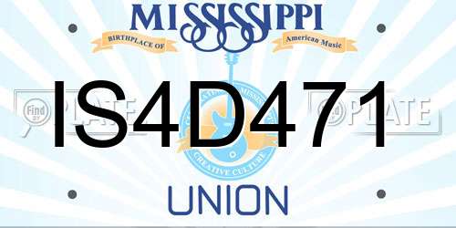 IS4D471 Mississippi License Plate