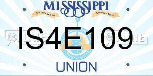 IS4E109 Mississippi License Plate