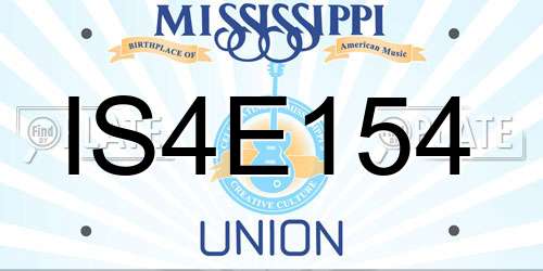 IS4E154 Mississippi License Plate