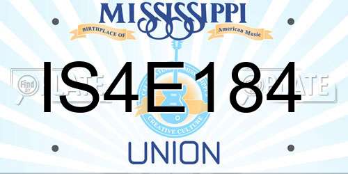 IS4E184 Mississippi License Plate