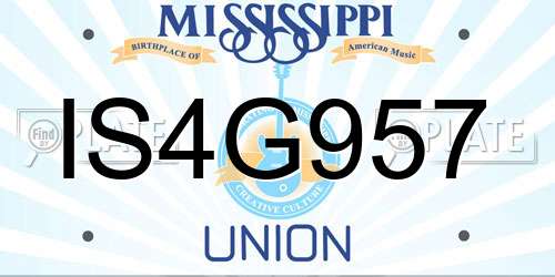 IS4G957 Mississippi License Plate