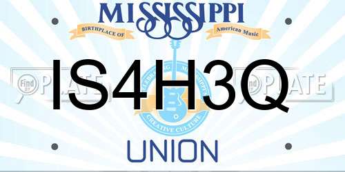 IS4H3Q Mississippi License Plate