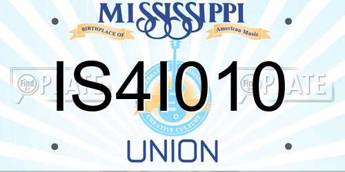 IS4I010 Mississippi License Plate