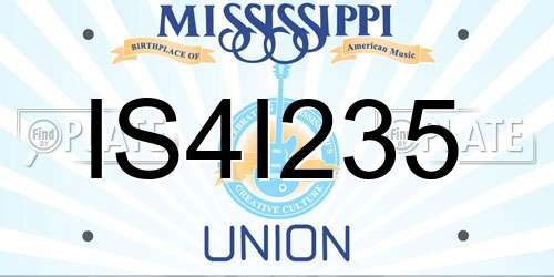 IS4I235 Mississippi License Plate