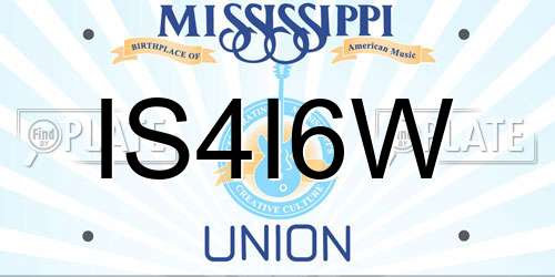 IS4I6W Mississippi License Plate