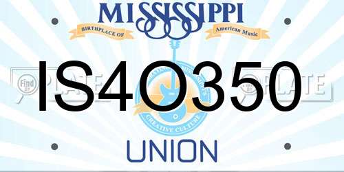 IS4O350 Mississippi License Plate