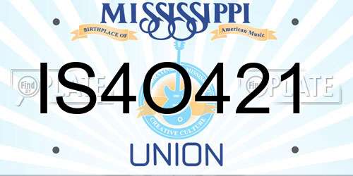 IS4O421 Mississippi License Plate