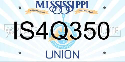 IS4Q350 Mississippi License Plate