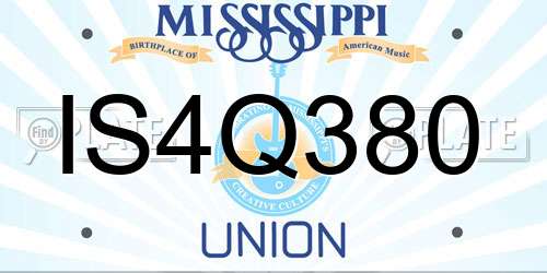 IS4Q380 Mississippi License Plate