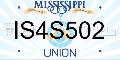 IS4S502 Mississippi License Plate