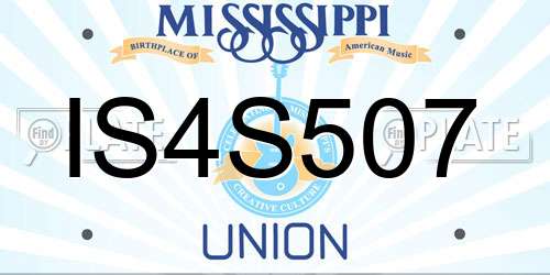 IS4S507 Mississippi License Plate
