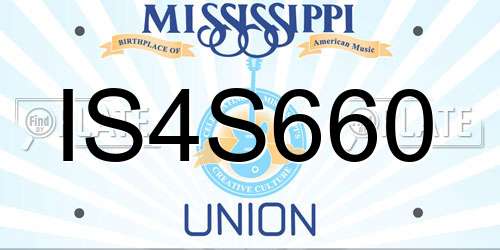 IS4S660 Mississippi License Plate