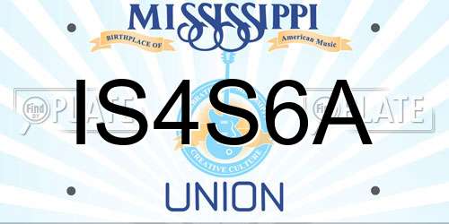 IS4S6A Mississippi License Plate